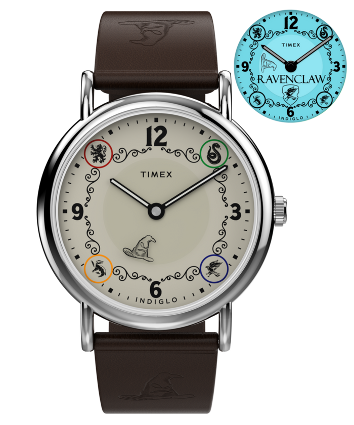 TW2Y76500 Harry Potter x Timex Weekender Ravenclaw House 38mm Leather Strap Watch Primary Image