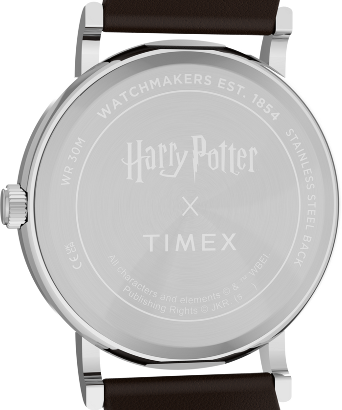 TW2Y76400 Harry Potter x Timex Weekender Slytherin House 38mm Leather Strap Watch Caseback Image