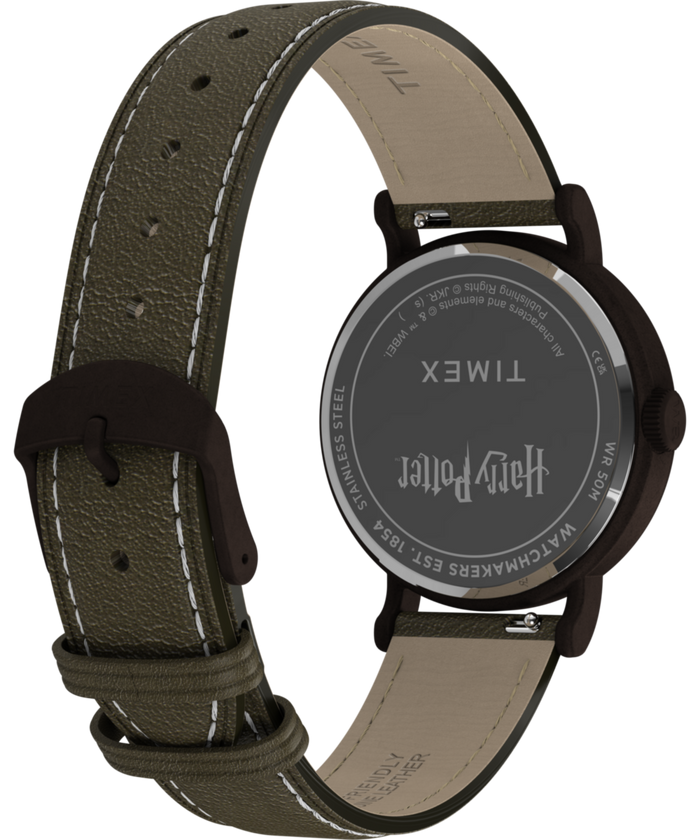 TW2Y77000 Harry Potter x Timex Weekender Sorting Hat 37mm Leather Strap Watch Caseback with Attachment Image