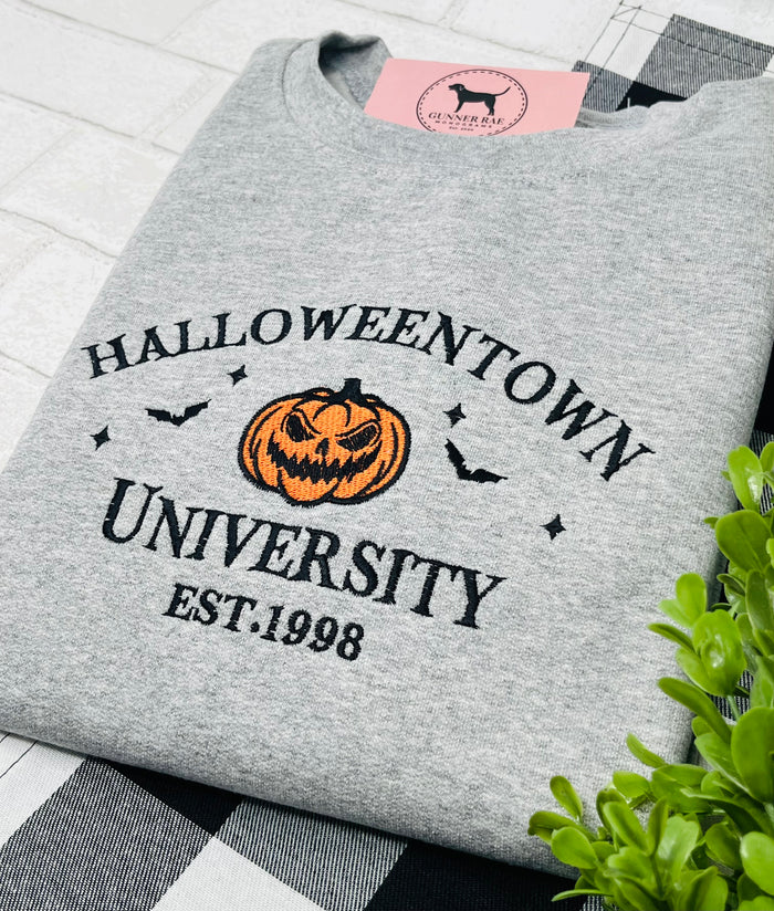 H@LLOWEENT0WN Embroidered T-shirt or Sweatshirt