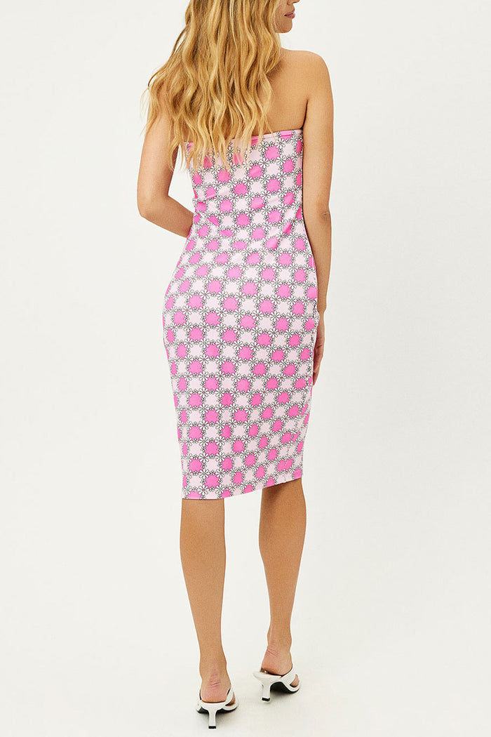 Hope Strapless Terry Dress Pink Daisy