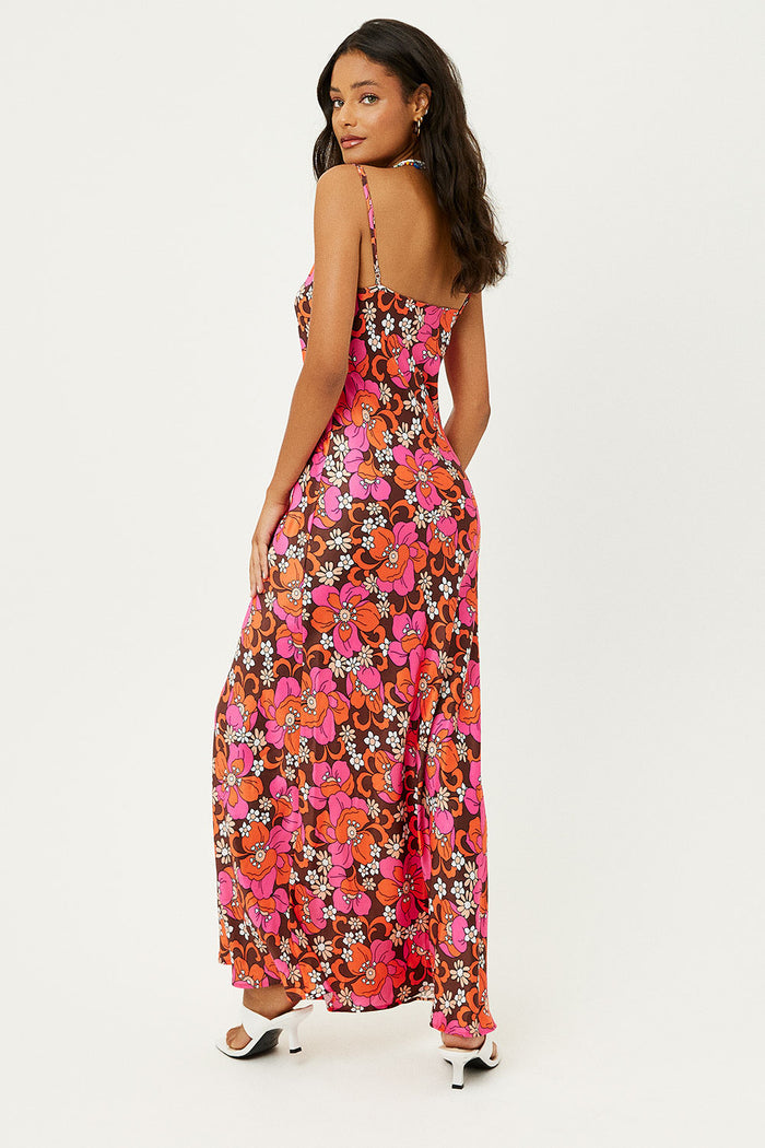 Isabel Tropics Satin Floral Dress