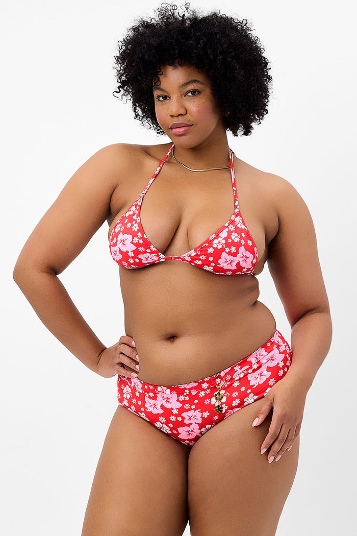 Ivy Floral Triangle Bikini Top Coconut Girl