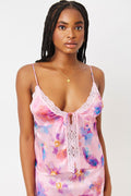 juliet cami silk watercolor floral tie top