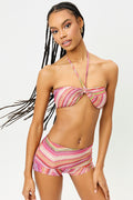Katarina Halter Bandeau Lurex Dance Pink Bikini Top