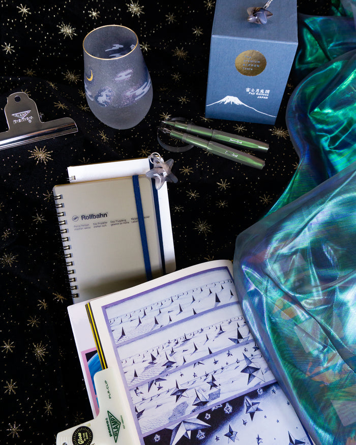 Kaweco Lunar Sport shadow green fountain pens with metal clips