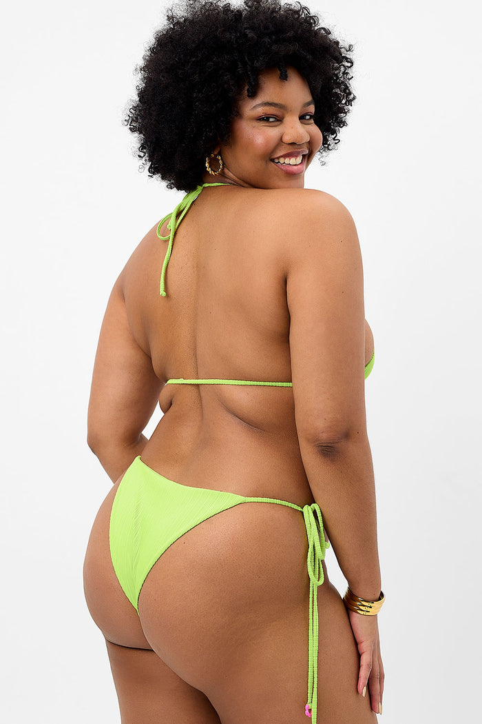 Keira Plissé Cheeky Bikini Bottom Kiwi