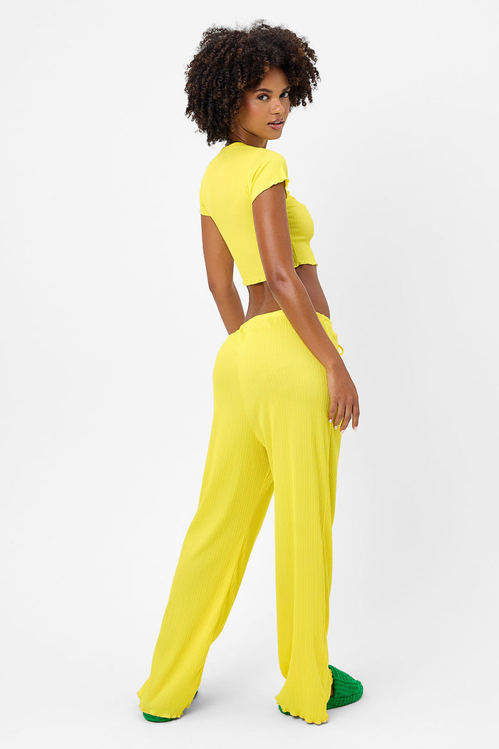 Lauryn Plissé Crop Top Pina Colada