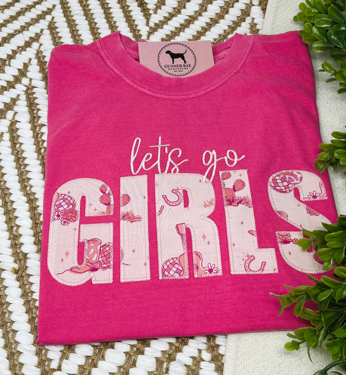 LET'S GO GIRLS Applique Embroidered T-shirt or Sweatshirt
