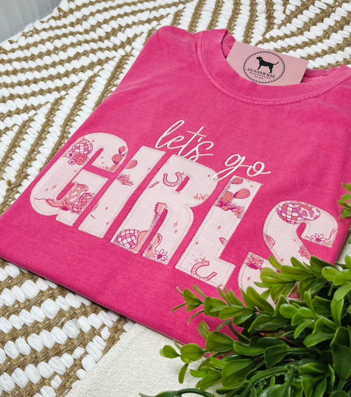 LET'S GO GIRLS Applique Embroidered T-shirt or Sweatshirt
