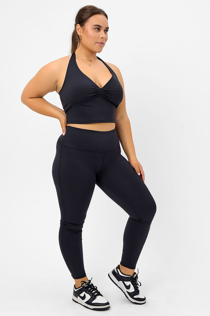 Lively Black Halter Sports Bra Extended