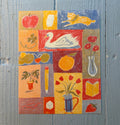 Lucky Charms by Maddy Conover wall art print with orange cat and colorful blocks