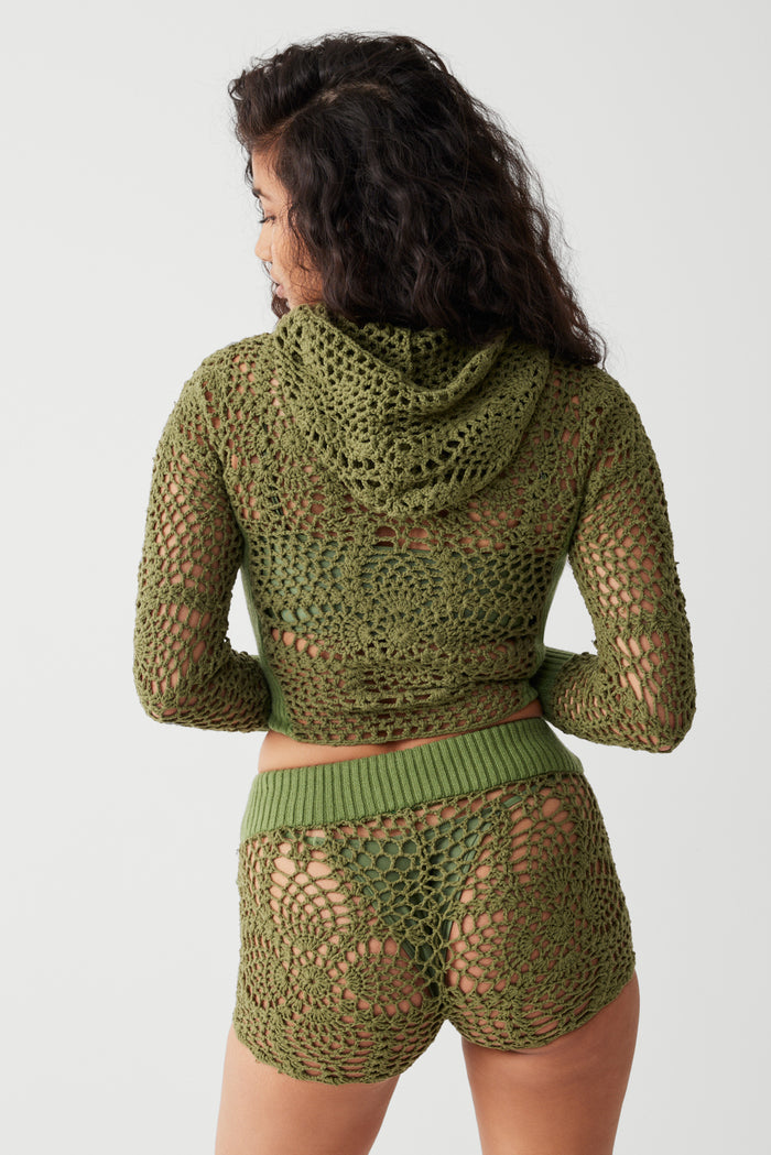 Lyla crochet mini short sea moss