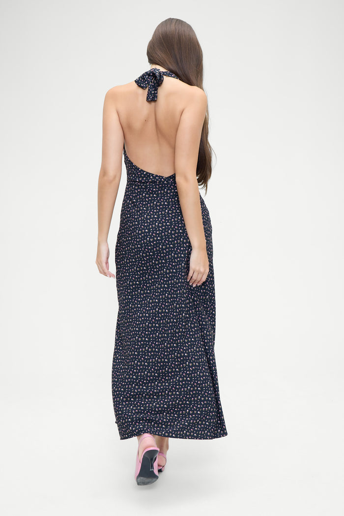 Madeleine Crepe Dress Midnight Flower Print