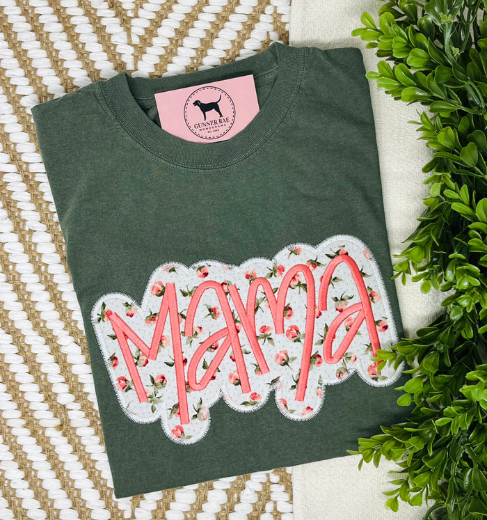 MAMA Applique Embroidered T-shirt or Sweatshirt (outline)