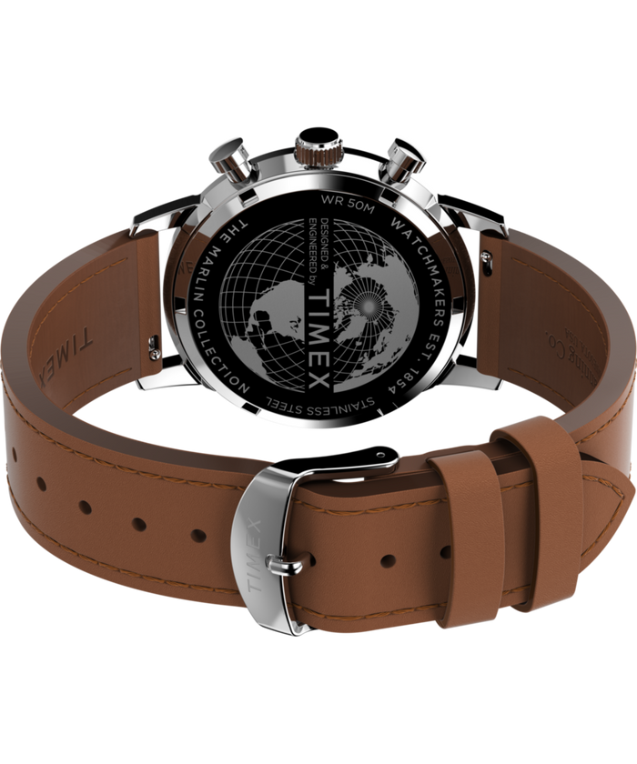 TW2W10100 Marlin® Chronograph Tachymeter 40mm Leather Strap Watch Caseback with Attachment Image