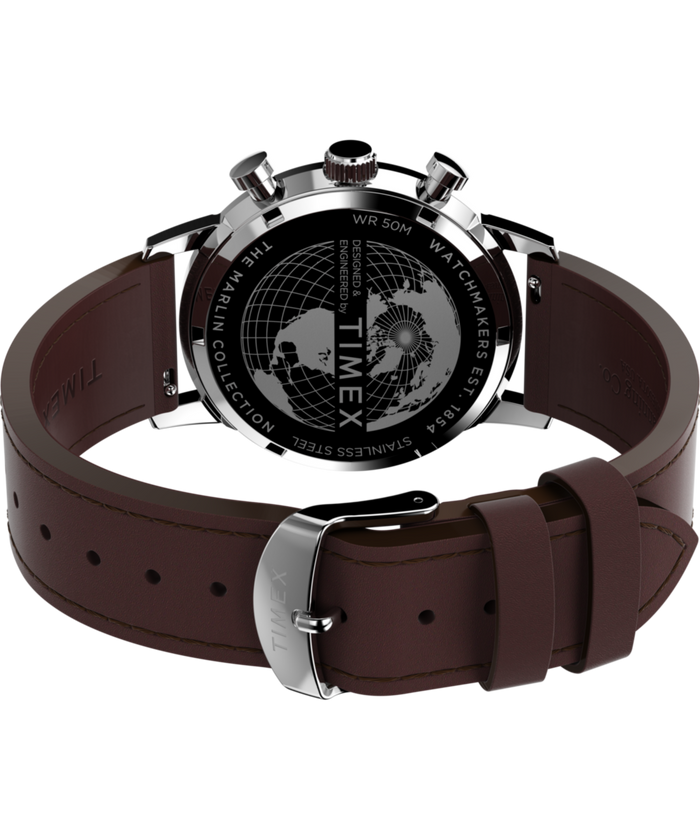 TW2W10200 Marlin® Chronograph Tachymeter 40mm Leather Strap Watch Caseback with Attachment Image