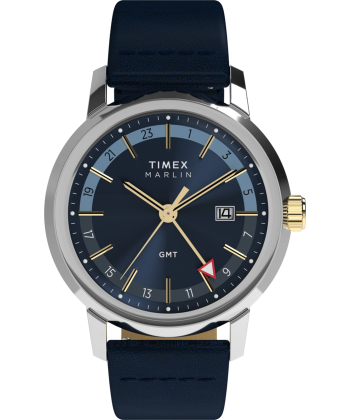 TW2Y47900 Marlin® Quartz GMT 40mm Leather Strap Watch Primary Image