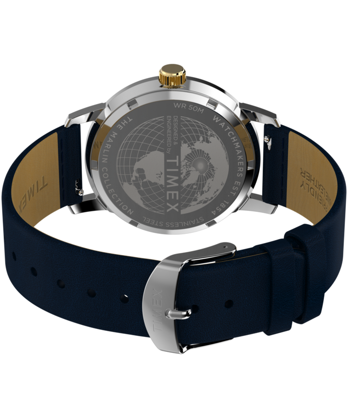 TW2Y47900 Marlin® Quartz GMT 40mm Leather Strap Watch Caseback with Attachment Image