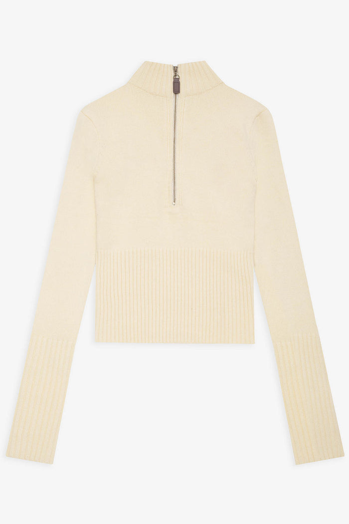 Maverick Cloud Knit Half Zip Sweater - French Vanilla