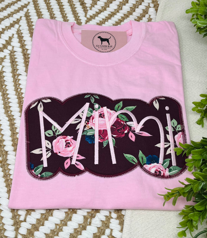 MIMI Applique Embroidered T-shirt or Sweatshirt (outline)