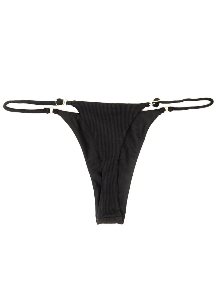 Sustainable Black Hawaii String Bikini Bottom