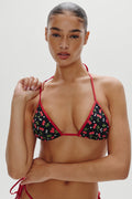 Nick Triangle Halter Bikini Top - Cherry Hearts