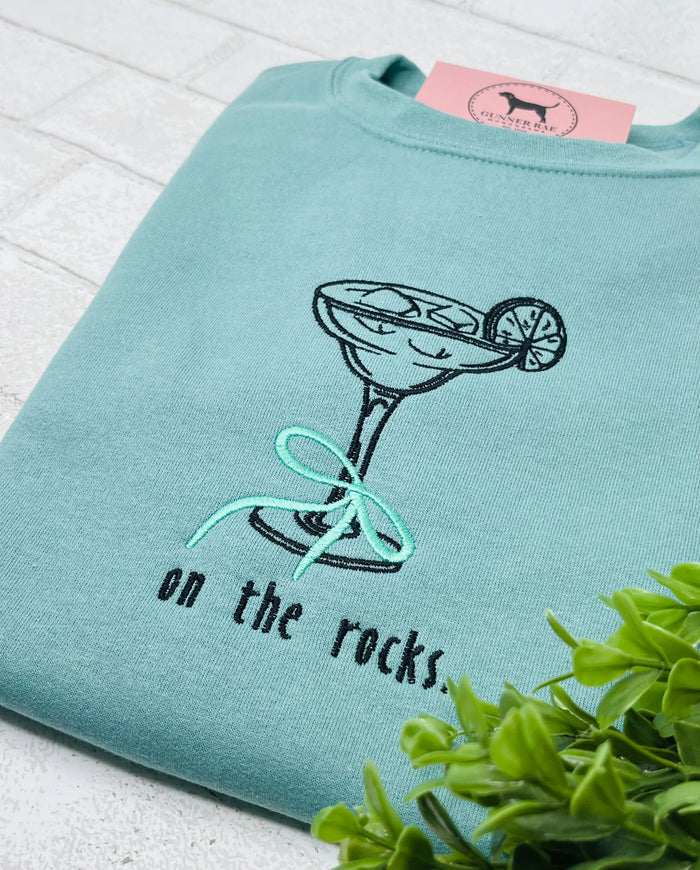 ON THE ROCKS MARGARITA Embroidered T-shirt or Sweatshirt