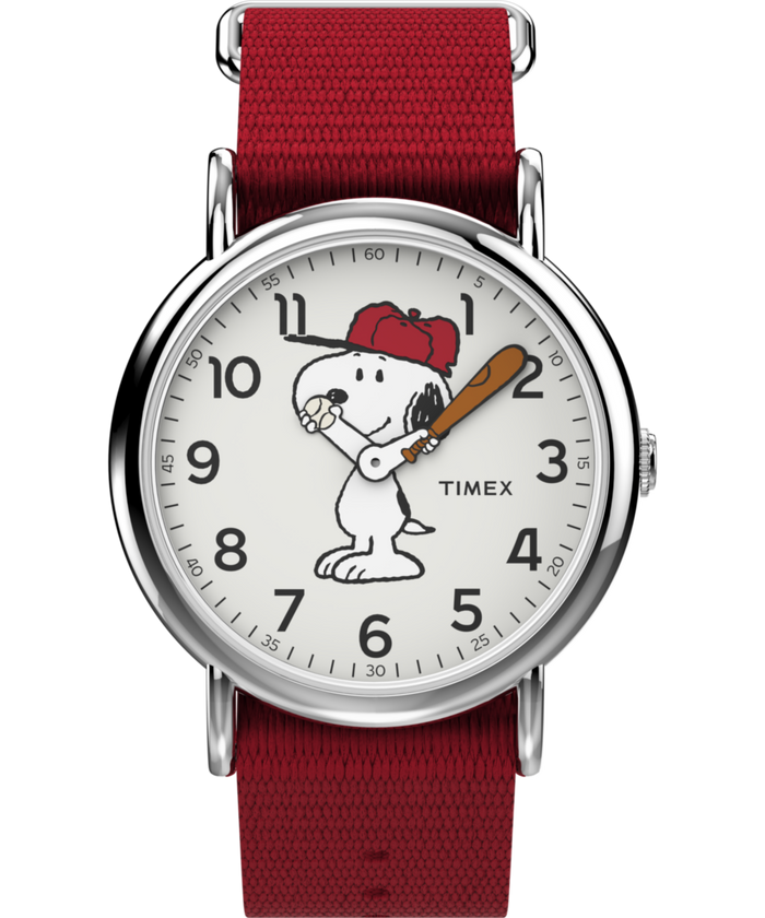 TW2R41400 Peanuts® x Timex Snoopy 38mm Fabric Strap Watch Primary Image