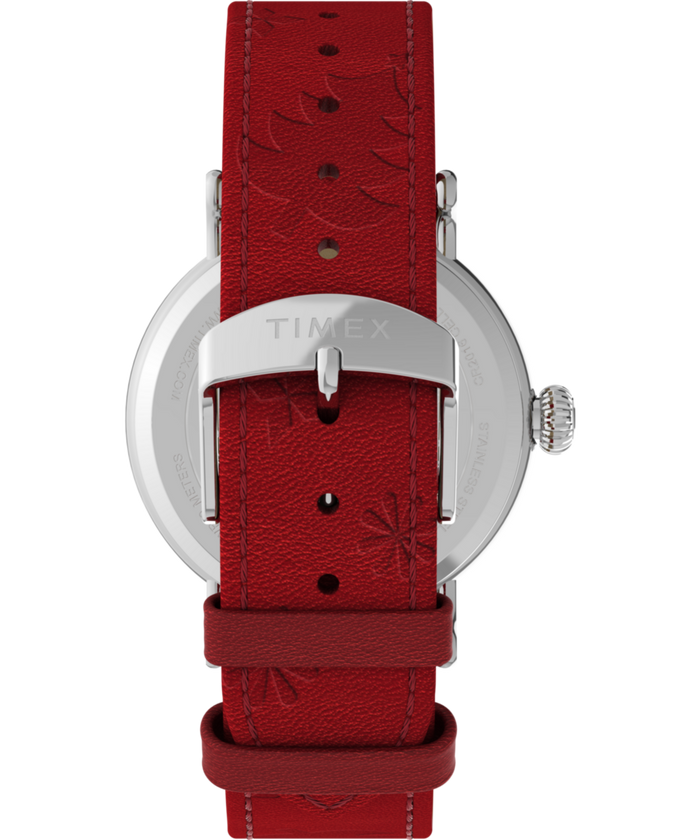 TW2W44400 Peanuts® x Timex Standard Snoopy Santa 40mm Leather Strap Watch Strap Image