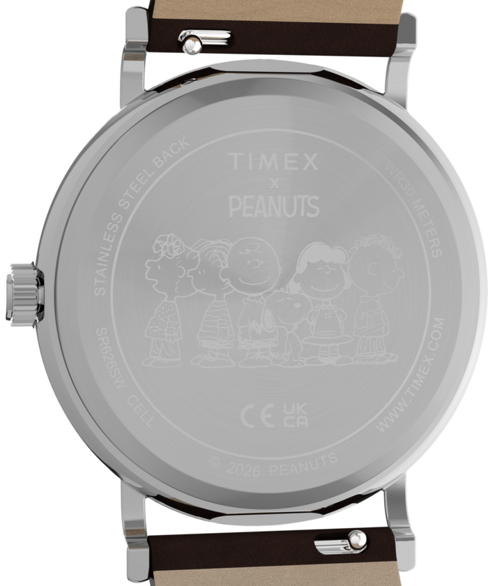 TW2Y51500 Peanuts® x Timex Weekender Baseball 38mm Leather Strap Watch  Caseback Image