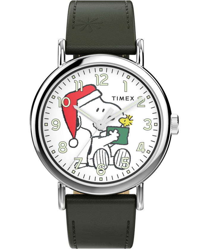 TW2Y12400 Peanuts® x Timex Weekender Holiday Dial 40mm Leather Strap Watch Primary Image