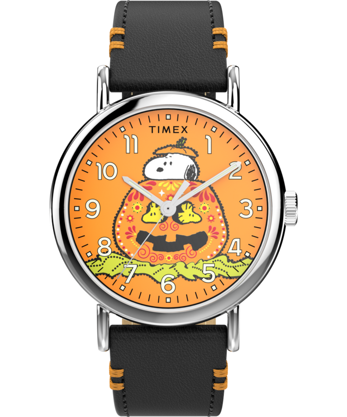TW2Y12300 Peanuts® x Timex Weekender Pumpkin Dial 40mm Leather Strap Watch Primary Image