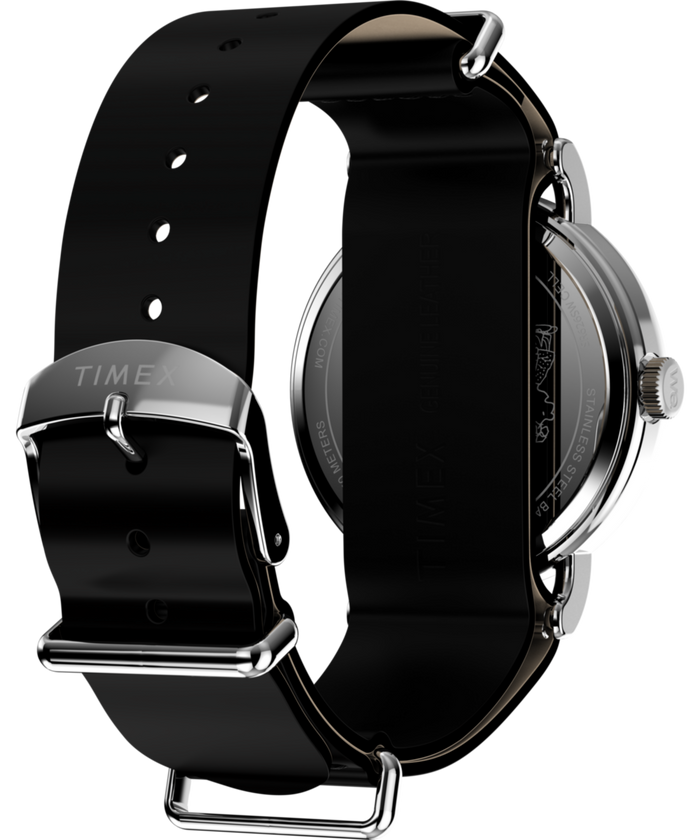 TW2Y60900 Peanuts® x Timex Weekender Snoopy  40mm Leather Strap Watch  Caseback with Attachment Image