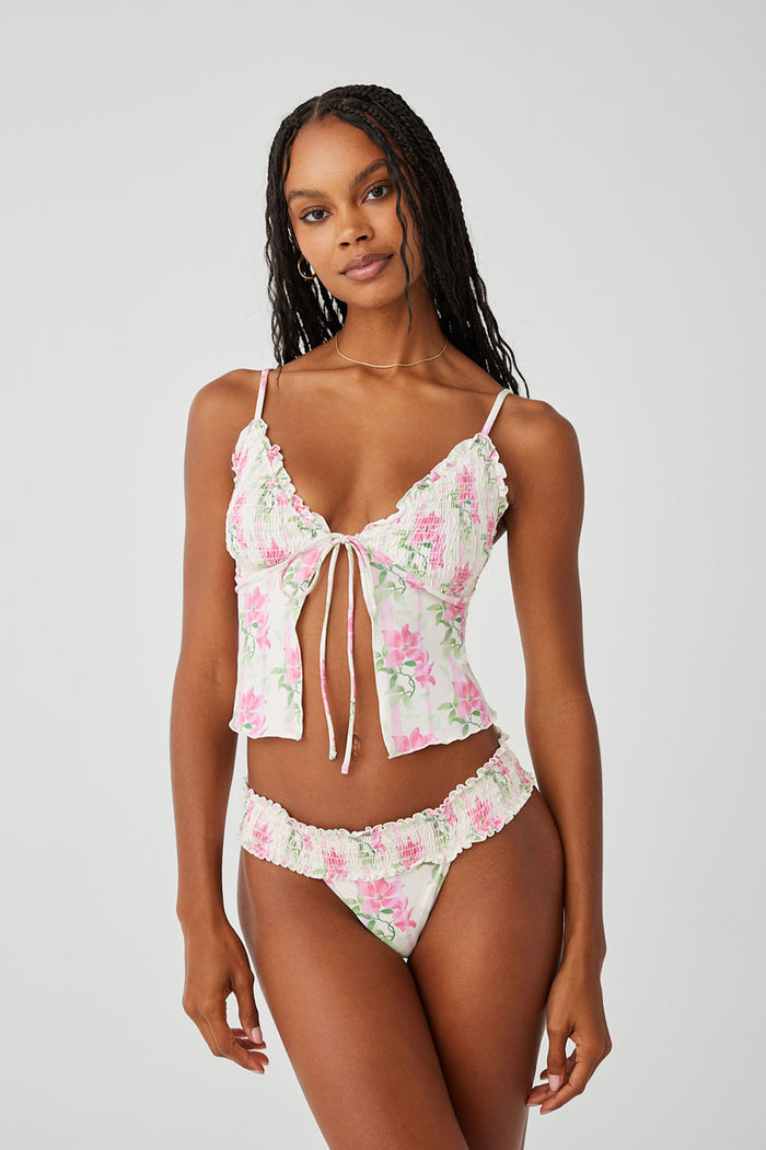 Penelope Floral Tankini Bikini Top Tiger Lily