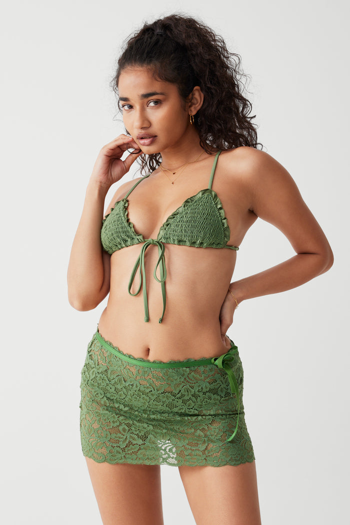 Penny shine triangle bikini top sea moss