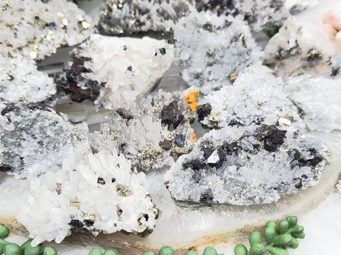 Peru Pyrite on Quartz
