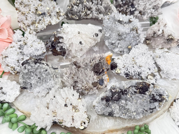 Peru Pyrite on Quartz