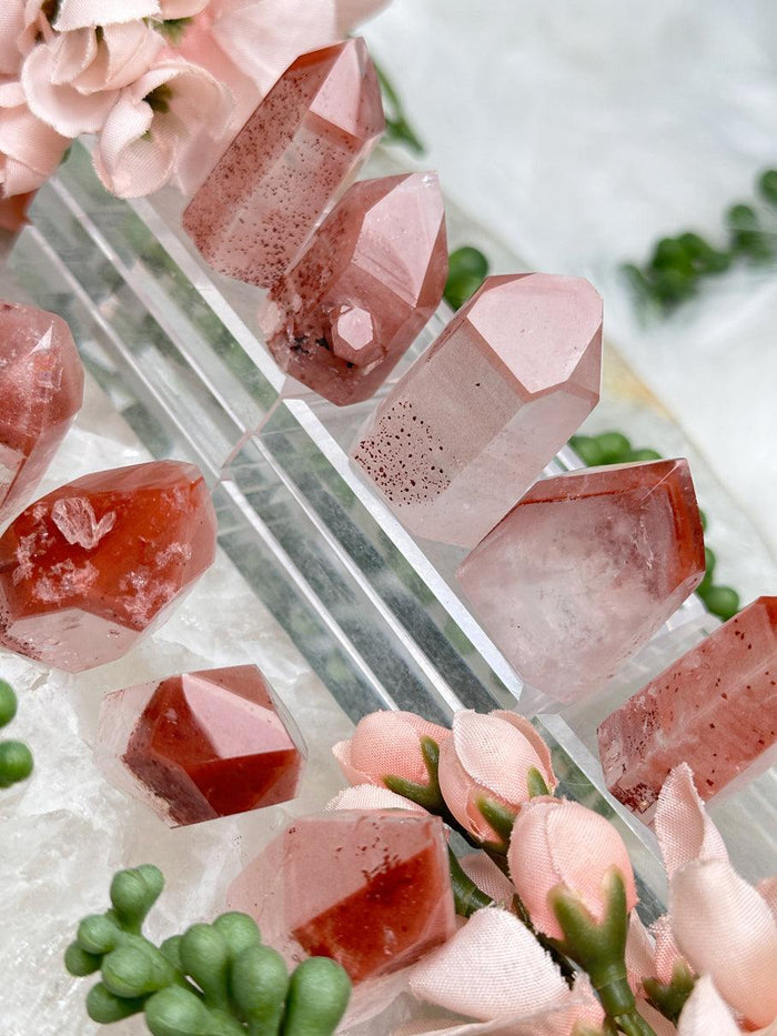 Phantom Hematite Quartz Points