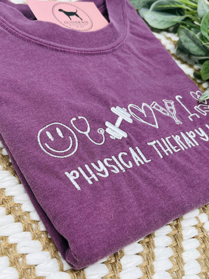 PHYSICAL THERAPY LIFE Embroidered T-shirt or Sweatshirt