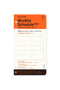 Monthly schedule 2027 refill pages, orange-and-white cover with calendar grid