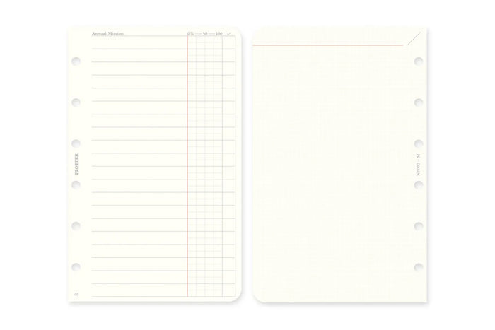 Mini weekly schedule refill pages, two-panel layout with blank weekly grid