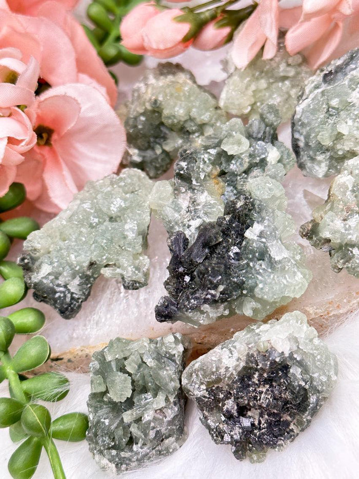 green-prehnite-clusters