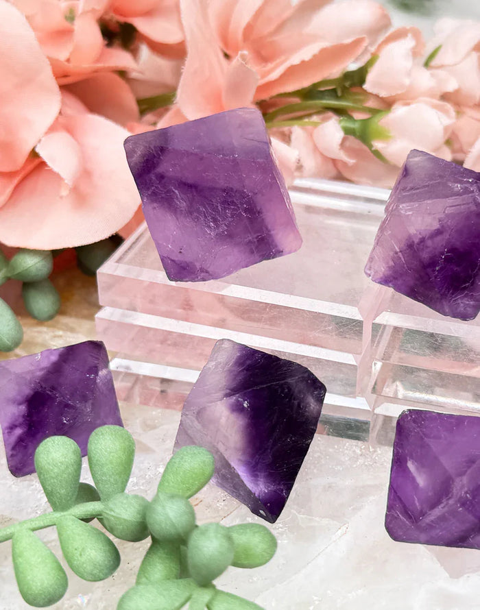 Purple Fluorite Octahedrons