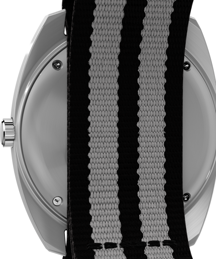 TW2Y34600 Q Timex® 1975 Enigma 37mm Fabric Strap Watch Caseback Image
