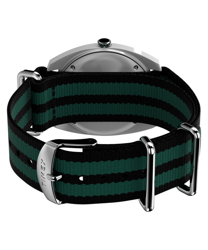 TW2Y34700 Q Timex® 1975 Enigma 37mm Fabric Strap Watch Caseback with Attachment Image