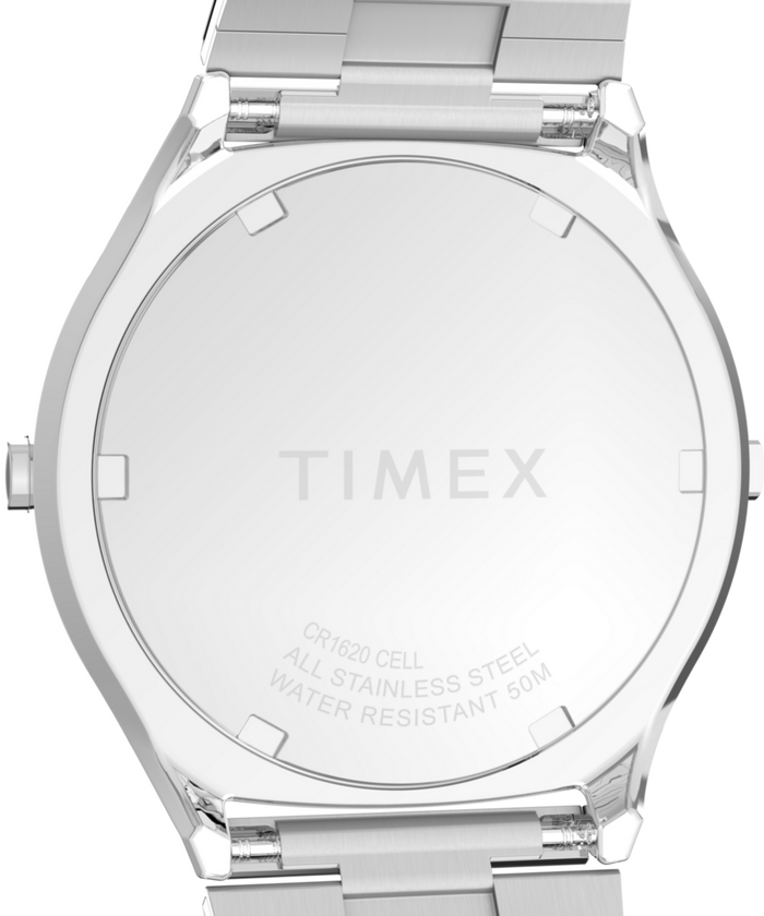 TW2Y06100 Q Timex® 1975 SSQ Digital Reissue 38mm Stainless Steel Bracelet Watch Caseback Image