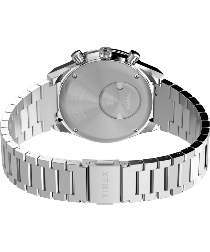 TW2Y36200 Q Timex® Chronograph 40mm Stainless Steel Bracelet Watch Caseback with Attachment Image