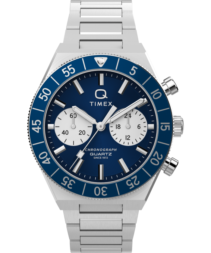 TW2Y55900 Q Timex Continental Chronograph 40mm Stainless Steel Bracelet Watch Primary Image