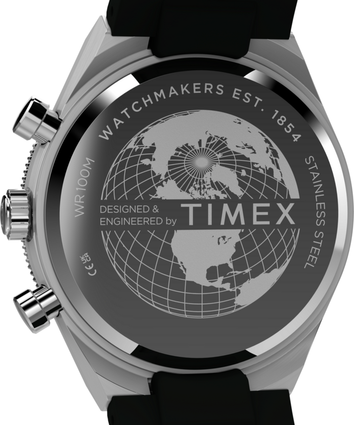 TW2Y56100 Q Timex Continental Chronograph 40mm Synthetic Rubber Strap Watch  Caseback Image